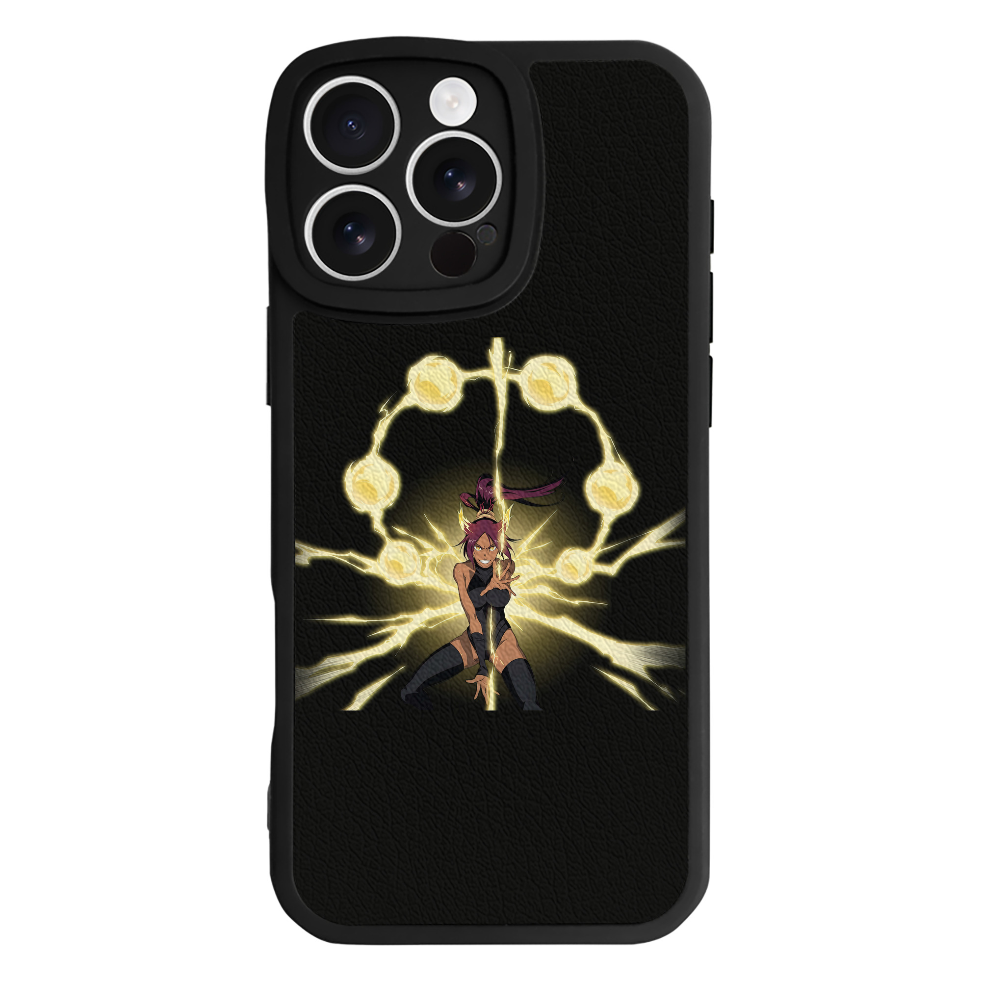 （画像用） ブリーチ 四楓院 夜一（しほういん よるいち） BLEACH Shihouin Yoruichi 【iPhone 16シリーズ対応】シリコンスマホケース（レザー調） 材質：シリコン
